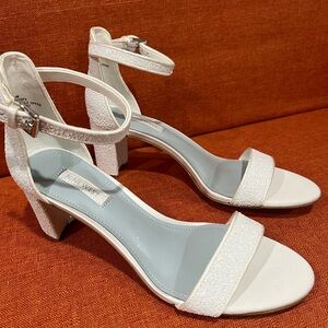 Nine West White Ankle Strap Heels